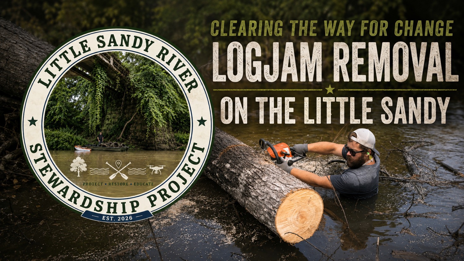 Educational graphic about a river logjam